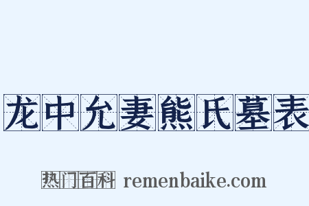 龙中允妻熊氏墓表是什么意思的图片